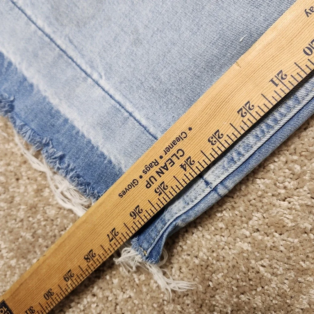GAP Denim High Rise Wide Leg Crop Jeans 10/30R Light Wash Raw Hem Frayed‎ Edge